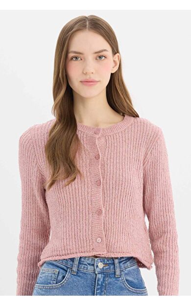 DeFacto Slim Fit Dar Kesim Bisiklet Yaka Hırka E4613AX25SPPN81