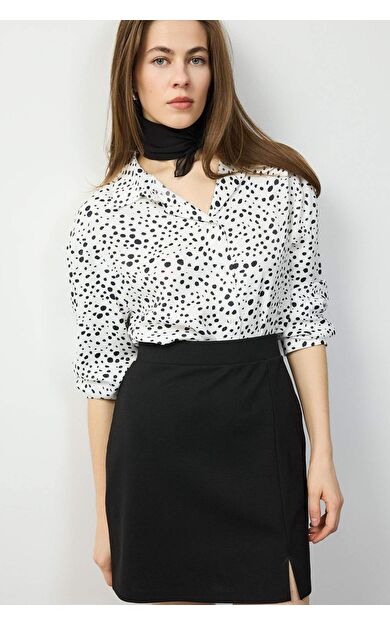 DeFacto Regular Fit Desenli Saten Uzun Kollu Gömlek