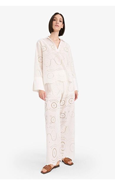 Regular Fit Brode Plaj Pantolonu-Fall in Love E4711AX25SMWT16