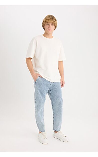 DeFacto Relaxed Slouchy Fit Geniş Paça Jean Yıkamalı Pantolon