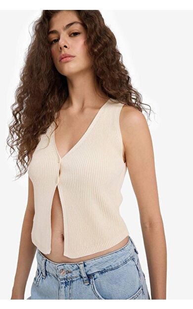 Coool Slim Fit Dar Kesim V Yaka Yelek