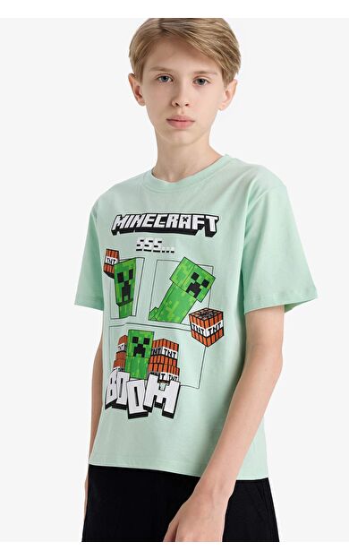 DeFacto Erkek Çocuk Minecraft Bisiklet Yaka Kısa Kollu Tişört E4827A825SMGN240