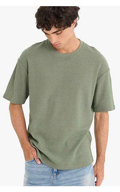 DeFacto Boxy Fit Bisiklet Yaka Kısa Kollu Tişört E4838AX25AUKH440