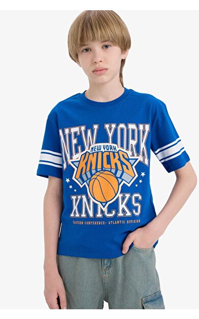 DeFacto Erkek Çocuk NBA New York Knicks New Regular Fit Bisiklet Yaka Kısa Kollu Tişört
