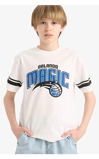DeFacto Erkek Çocuk NBA Orlando Magic New Regular Fit Bisiklet Yaka Kısa Kollu Tişört