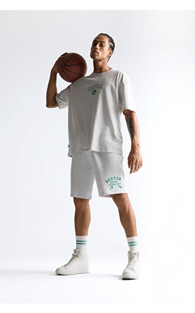 DeFacto DeFactoFit NBA Boston Celtics Standart Fit Kısa Paça Şort