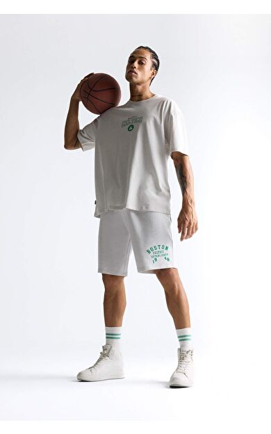 DeFactoFit NBA Boston Celtics Standart Fit Kısa Paça Şort