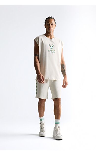 DeFacto DeFactoFit NBA Milwaukee Bucks Standart Fit Kısa Paça Şort E4862AX25AUBG662