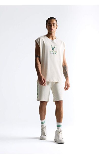 DeFacto DeFactoFit NBA Milwaukee Bucks Standart Fit Kısa Paça Şort E4862AX25AUBG662