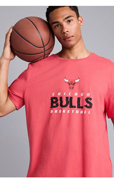 DeFacto NBA Chıcago Bulls Standart Fıt Bisiklet Yaka Kısa Kollu Tişört