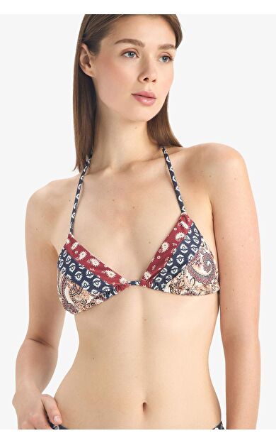 Regular Fit Desenli Bikini Üstü-Fall in Love