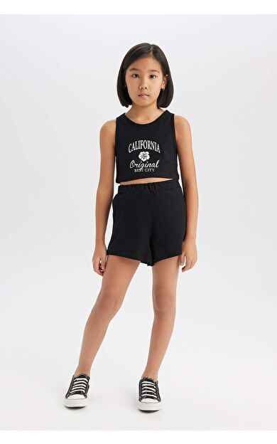 DeFacto Kız Çocuk 2'li Takım Baskılı Atlet Şort E4897A825SMBK81