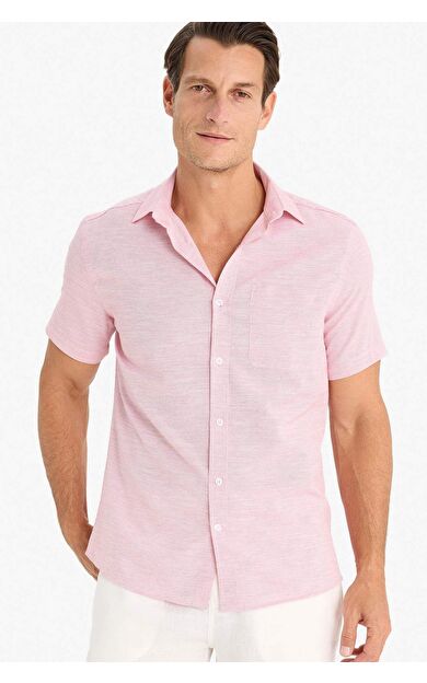 DeFacto Modern Fit Polo Yaka Basic Düz Kısa Kollu Gömlek E5077AX25SMRD92