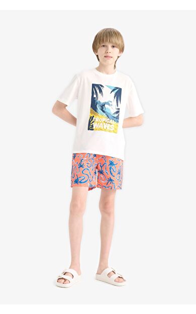 DeFacto Erkek Çocuk Floral Deniz Şortu E5181A825HSOG235