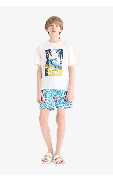 DeFacto Erkek Çocuk Desenli Deniz Şortu E5185A825HSTR124