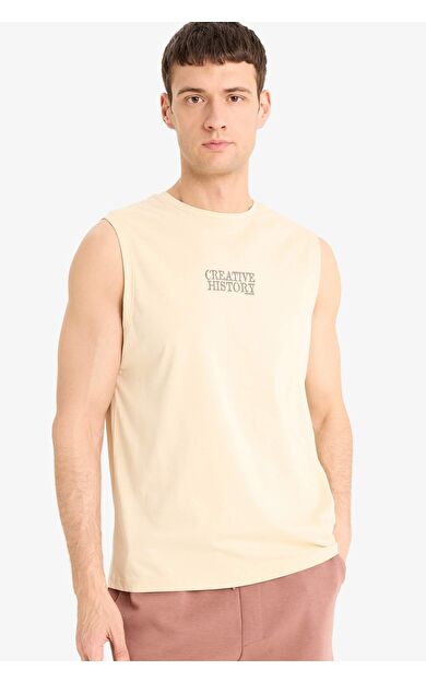 DeFacto %100 Pamuk Regular Fit Baskılı Bisiklet Yaka Atlet E5189AX25SMBG702