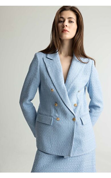 DeFacto Regular Fit Ceket Yaka Tweed Blazer Ceket