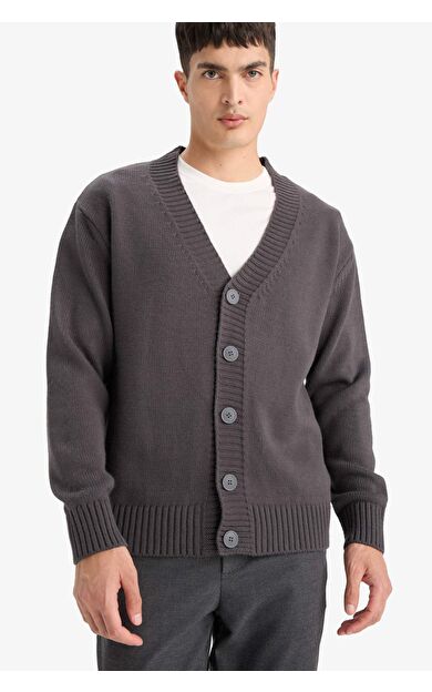 DeFacto Relax Fit V Yaka Hırka E5343AX25WNGR314