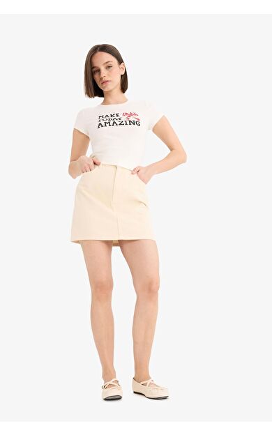 DeFacto Coool Normal Bel Gabardin Mini Etek E5346AX25SPER42