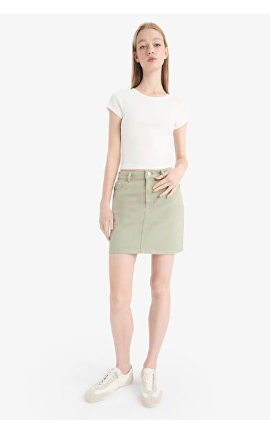 DeFacto Coool Normal Bel Gabardin Mini Etek E5346AX25SPGN497