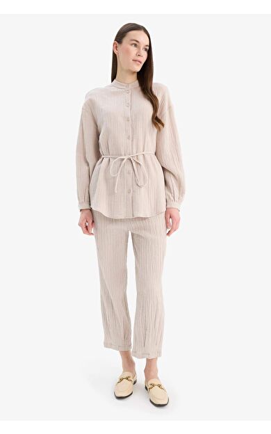 DeFacto Basic Düz Cepli Müslin Harem Pantolon E5359AX25SPBG778