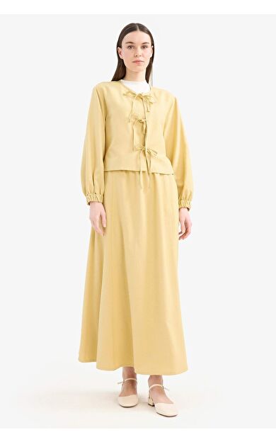 A Kesim Keten Karışımlı Maxi Etek E5371AX25SPKH520