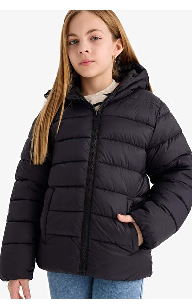 DeFacto Kız Çocuk Su İtici Kapüşonlu Mont E5406A825AUBK27