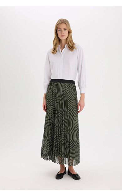 DeFacto Pilise Baskılı Şifon Maxi Etek