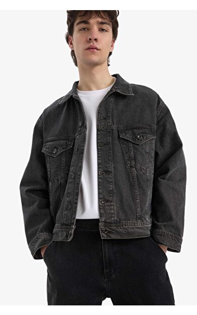 DeFacto Oversize Geniş Kalıp Mevsimlik Baharlık Jean Ceket E5470AX25SPNM36