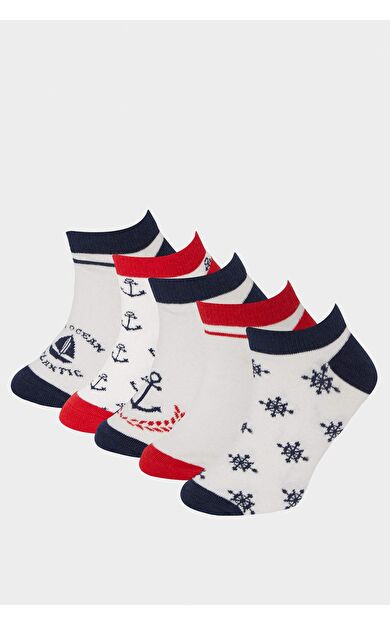 DeFacto Erkek Çocuk 5'li Pamuklu Patik Çorap E5509A8NSKR1