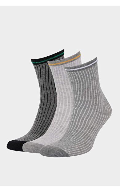 DeFacto Erkek Çocuk 3'lü Pamuklu Uzun Çorap E5515A8NSKR1