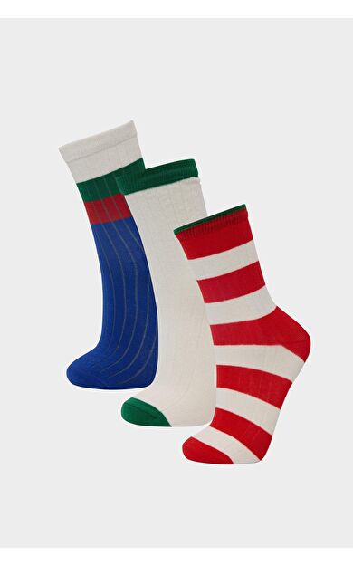 DeFacto Erkek Çocuk 3'lü Pamuklu Uzun Çorap E5518A8NSKR1