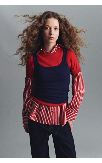 DeFacto Slim Fit Dar Kesim Basic Düz Yuvarlak Yaka Fitilli Kaşkorse Atlet E5539AX25SMNV42