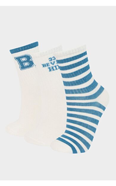 DeFacto Erkek Çocuk 3'lü Pamuklu Uzun Çorap E5544A8NSWT1