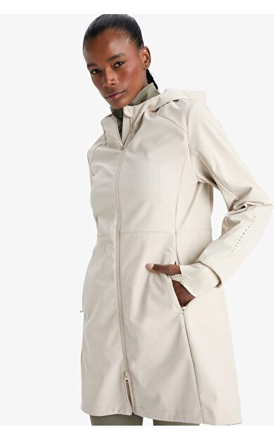 Defactofit Su Geçirmez Softshell Slim Fit Dar Kesim Kapüşonlu Fermuarlı Cepli Parka E5702AX25AUBG186