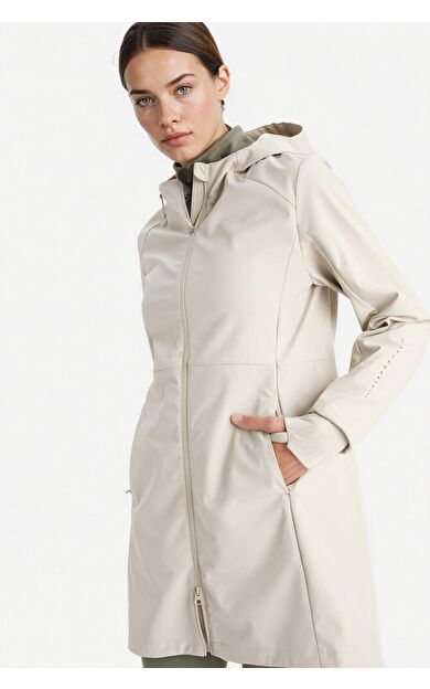 DeFacto Defactofit Su Geçirmez Softshell Slim Fit Dar Kesim Kapüşonlu Fermuarlı Cepli Parka E5702AX25AUBG186