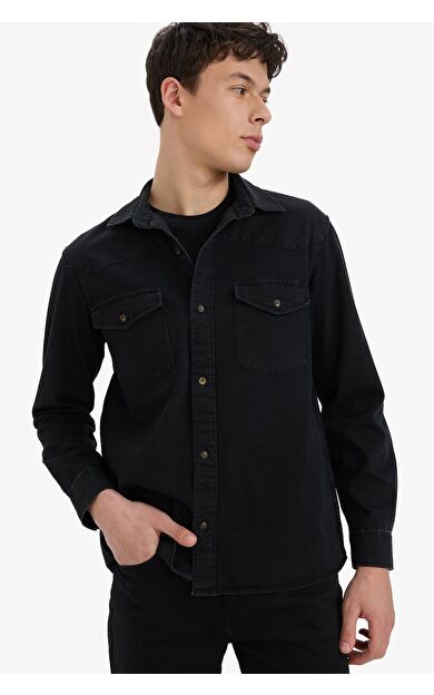 DeFacto Regular Fit Jean Uzun Kollu Gömlek E5711AX25SPNM40