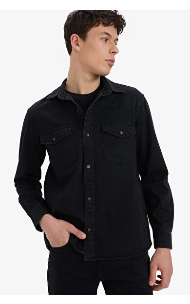 DeFacto Regular Fit Jean Uzun Kollu Gömlek E5711AX25SPNM40