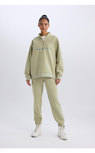DeFacto DeFactoFit Jogger Paça Eşofman Altı Kalın KumaşCepli Baskılı Standart Boy