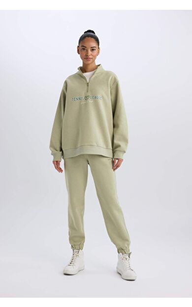 DeFacto DeFactoFit Jogger Paça Eşofman Altı Kalın KumaşCepli Baskılı Standart Boy