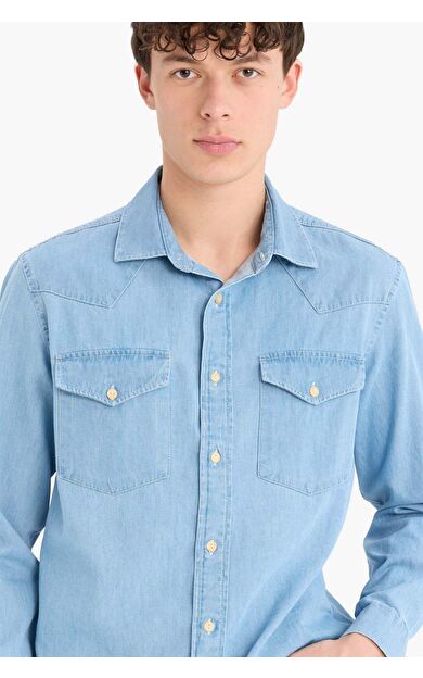 DeFacto Regular Fit Jean Uzun Kollu Gömlek E5716AX25SPNM39