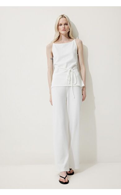 DeFacto Wide Leg Geniş Paça Basic Düz Pike Pantolon E5784AX25SPWT47