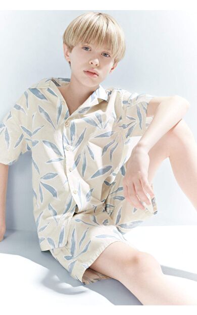 DeFacto Erkek Çocuk Regular Fit Floral Paraşüt Şort