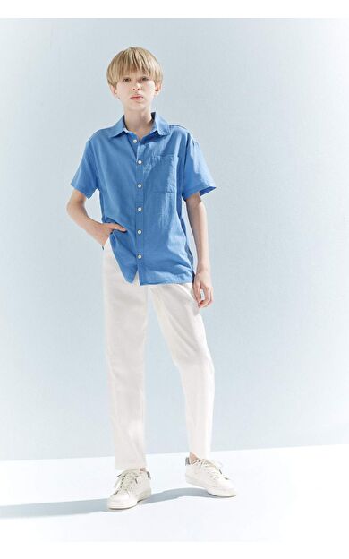 DeFacto Erkek Çocuk Carrot Fit Standart Paça Keten Görünümlü Pantolon