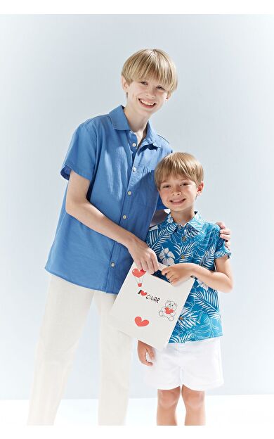 DeFacto Erkek Çocuk Oversize Geniş Kalıp Polo Yaka Kısa Kollu Gömlek E5832A825HSBE422
