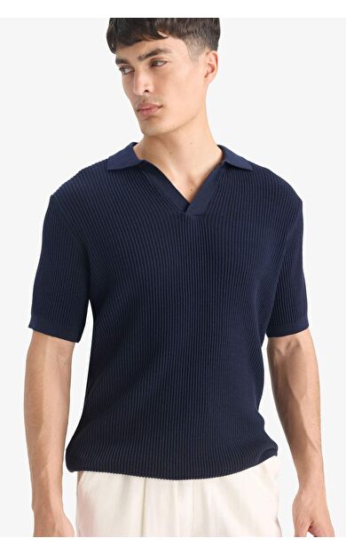 DeFacto %100 Pamuk Standart Fit Kısa Kollu Triko Polo Tişört E5860AX25SMNV64