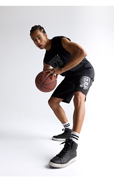 DeFacto DeFactoFit NBA Brooklyn Nets Standart Fit Kısa Paça Şort E5872AX25AUBK81