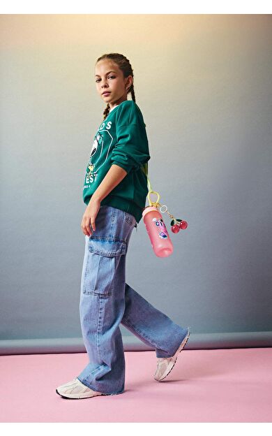 DeFacto Kız Çocuk Wide Leg Kargo Geniş Paça Jean Pantolon E5878A825AUNM39