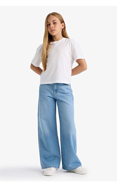 DeFacto Kız Çocuk Wide Leg Geniş Paça Jean Pantolon E5881A825AUNM39