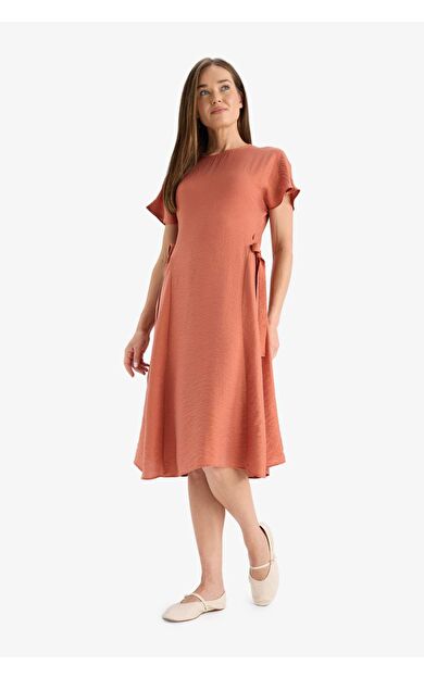 DeFacto V Yaka Yarasa Kollu Elbise